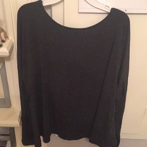 Grey Shirt with Cutout Back